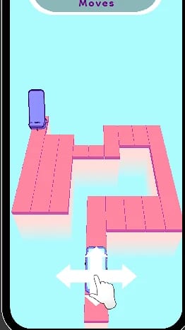 A phone at the start of a winding pink path