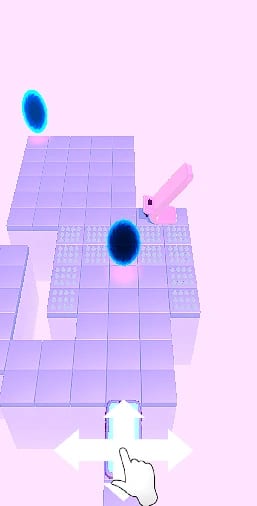 A purple level with two blue portals and a charger