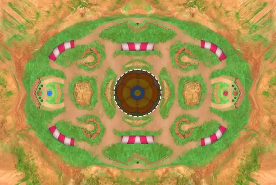 Top-down view of the central tree area