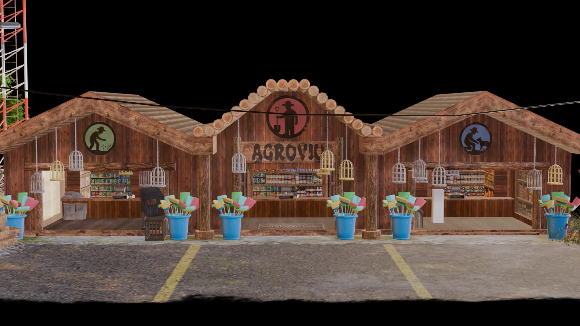 A countryside farm supply store modeled for the town