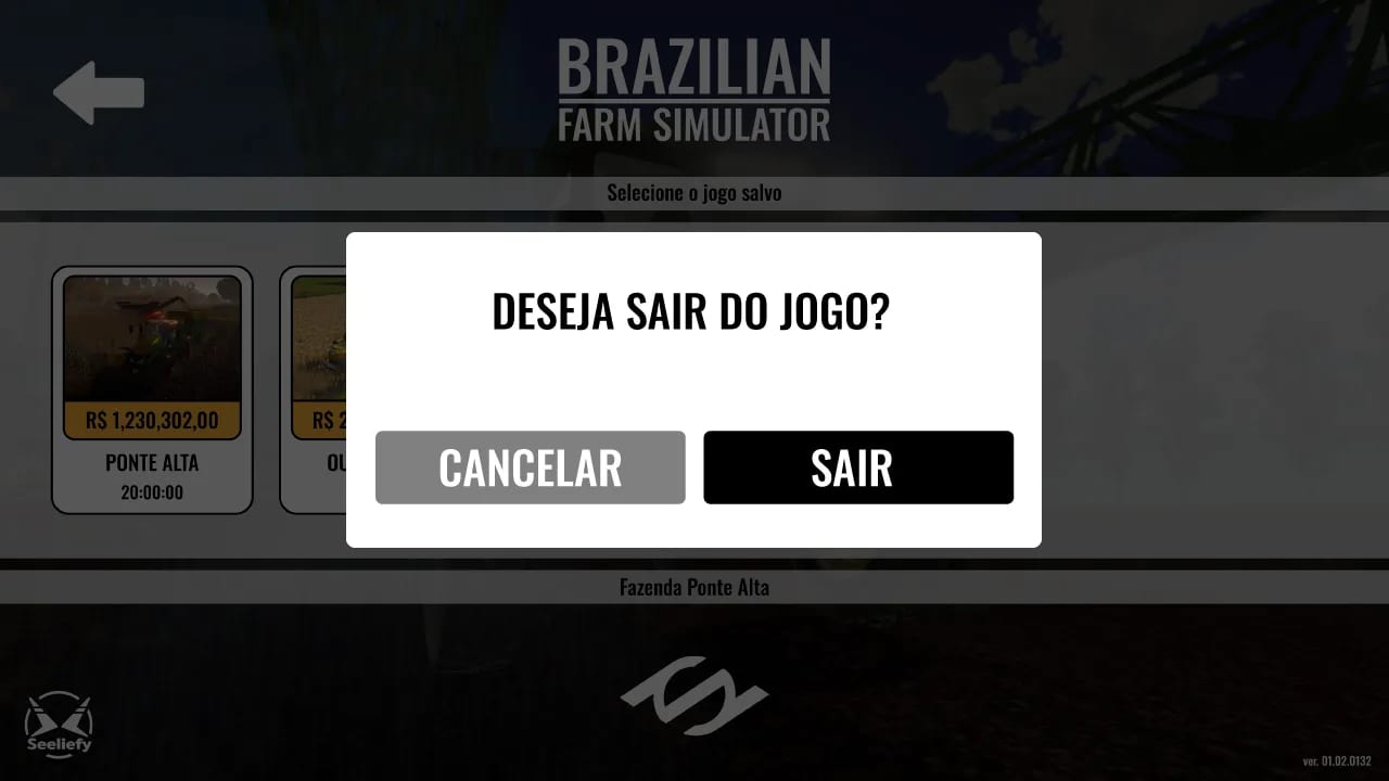 The confirmation before leaving the game